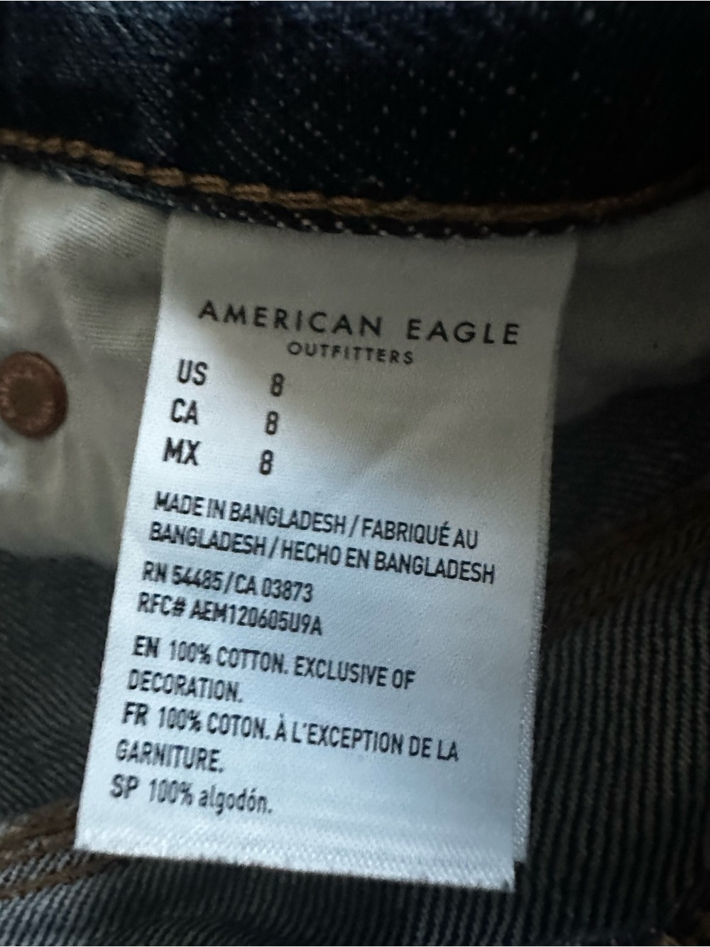 90s Boyfriend Shorts American Eagle Outfitters Ripped Dark Blue Denim Shorts - Picture 4 of 4